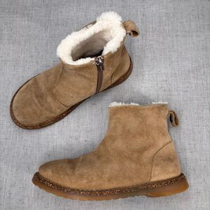 Birkenstock Melrose Shearling‎ Boots Tan Suede Pull On Ankle Boot Women’s EU 38